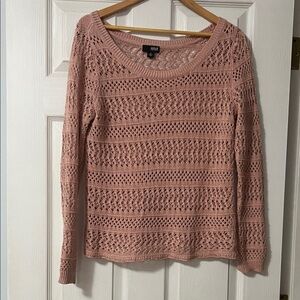 Dusty Pink gold sparkles  Crochet Sweater